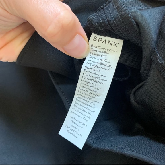 Spanx Trousers The Perfect Pants Slim Straight Ankle Crop Ponte Black Petite M - Picture 9 of 11
